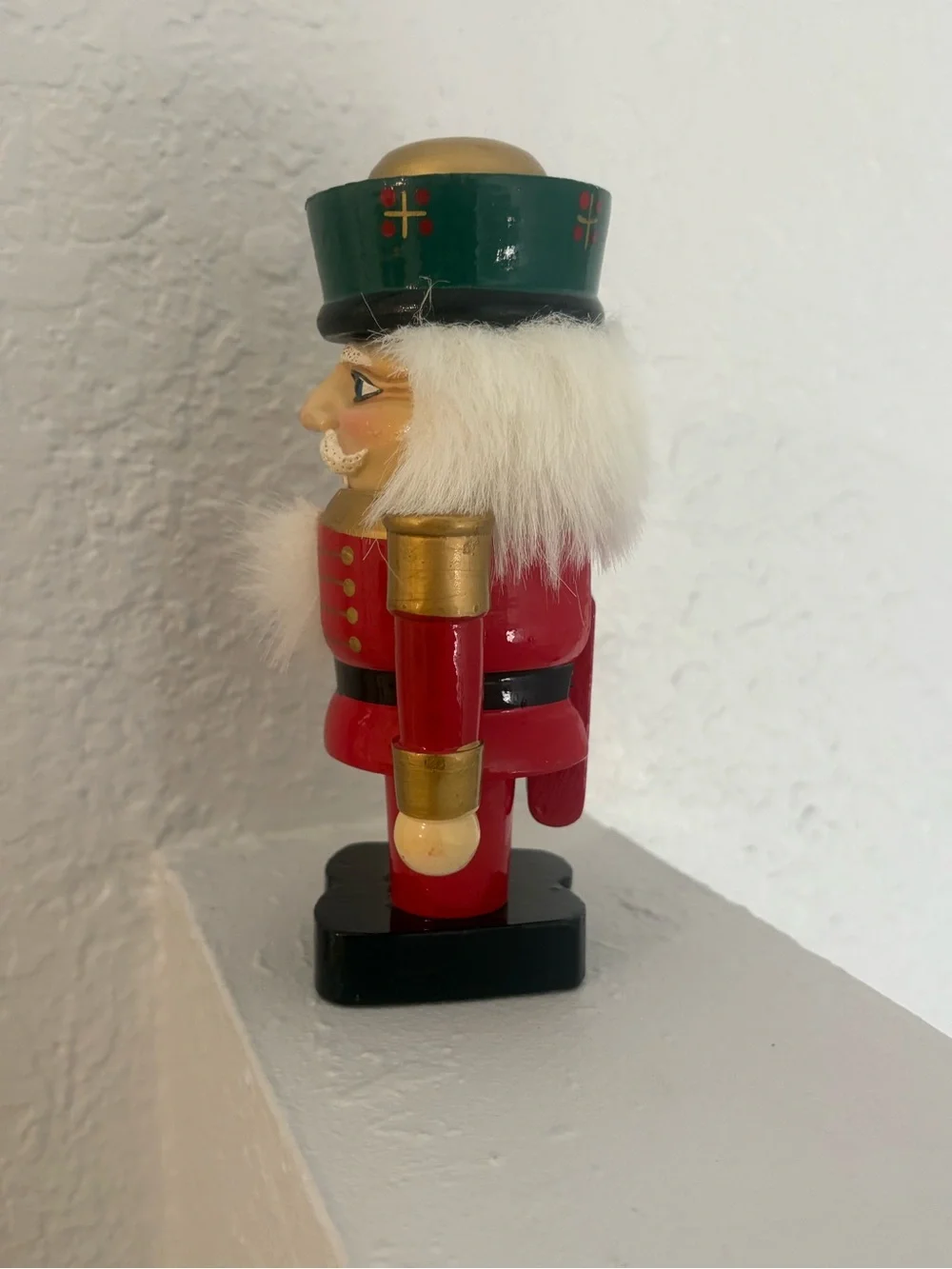Festive Red and Green Nutcracker Figurine - Decorative Home Accent